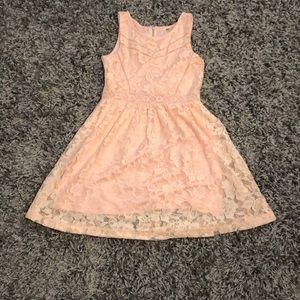Girls pink lace dress